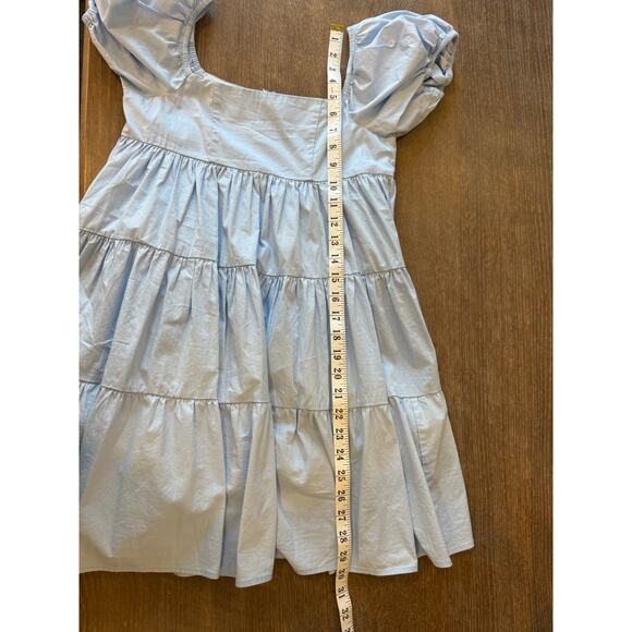 BARDOT Junior Light Blue Babydoll Mini Cotton Dress Girls size 14 - Picture 7 of 7